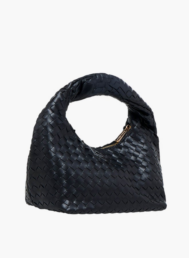 Flora Bella By Shoexpress Braided Hobo Bag with Handle and Zip Closure - Image 3