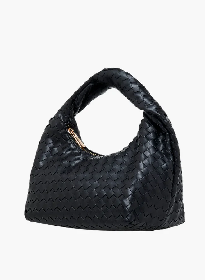 Flora Bella By Shoexpress Braided Hobo Bag with Handle and Zip Closure