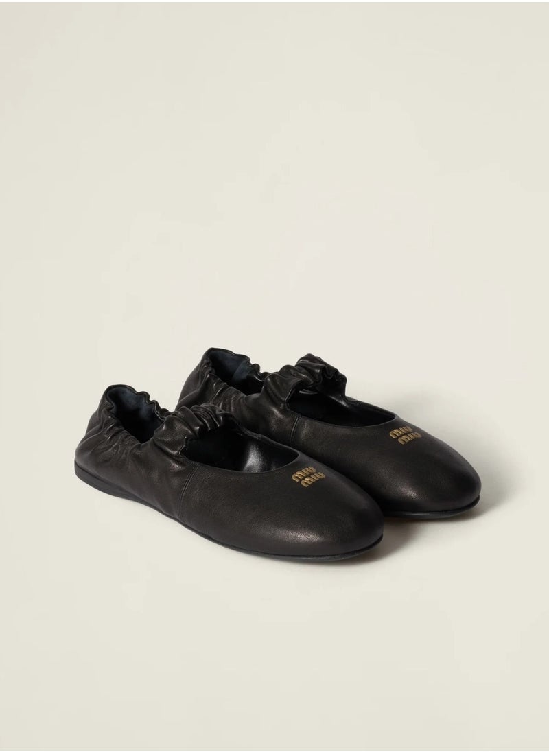 MIU - MIU Ruches nappa leather ballerinas - Image 1
