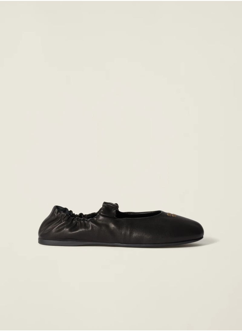 MIU - MIU Ruches nappa leather ballerinas - Image 1