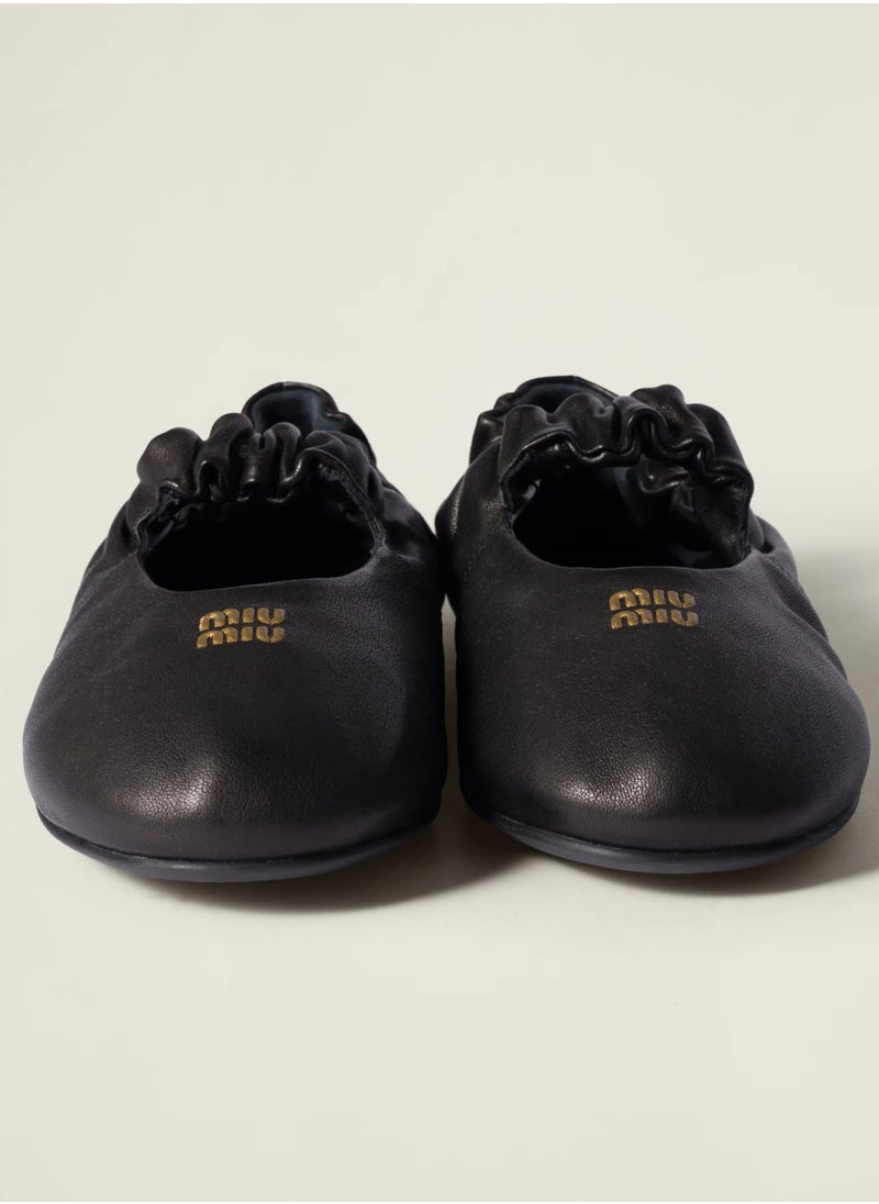 MIU - MIU Ruches nappa leather ballerinas - Image 1