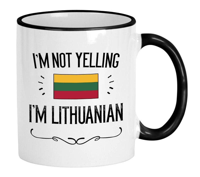 Casitika Lithuanian Gifts Not Yelling Im Lithuanian Ceramic 11 Oz Coffee Mug Present Idea For Lithuania Proud MenWomen Featuring The Country Flag
