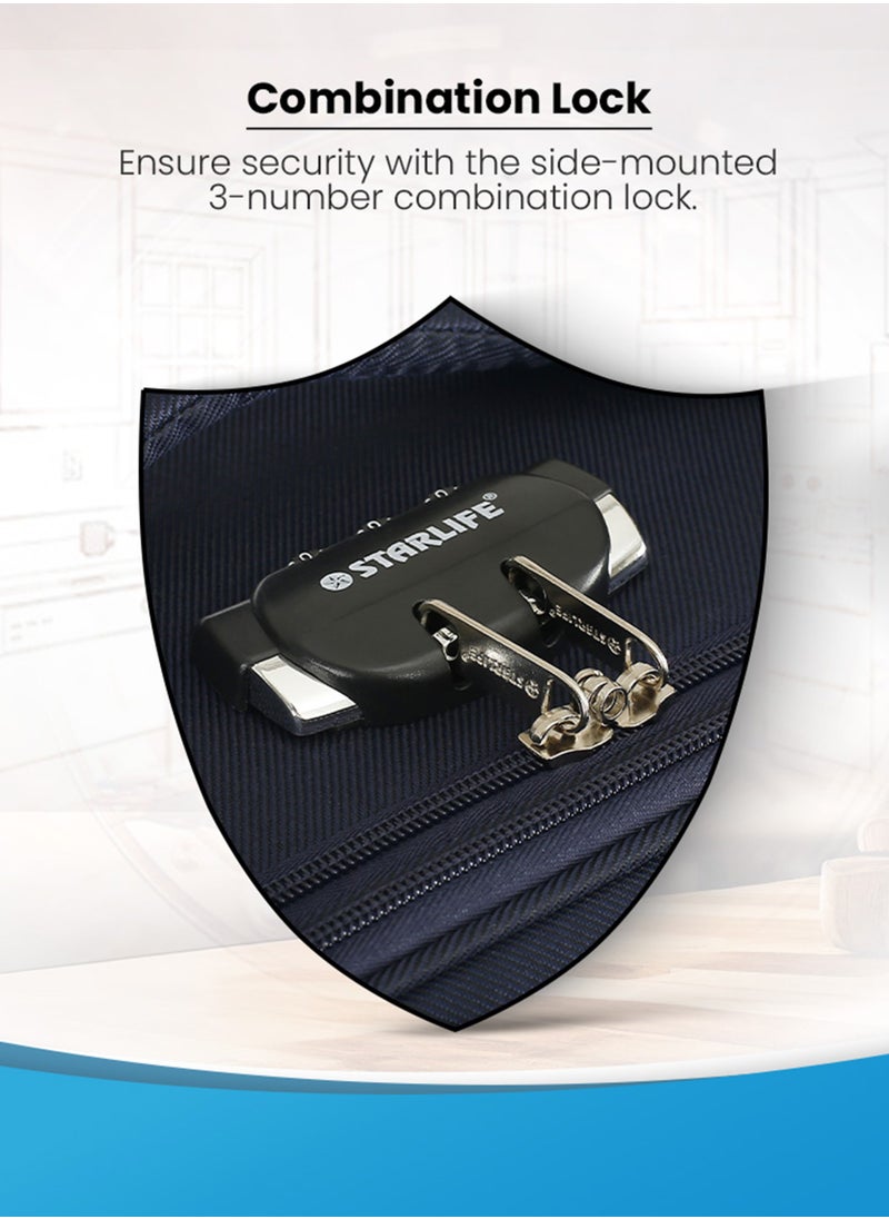 STARLIFE - Set of 3 Light Weight Polyester Trolley Luggage With Number Lock 20,24,28 Inches - Image 1