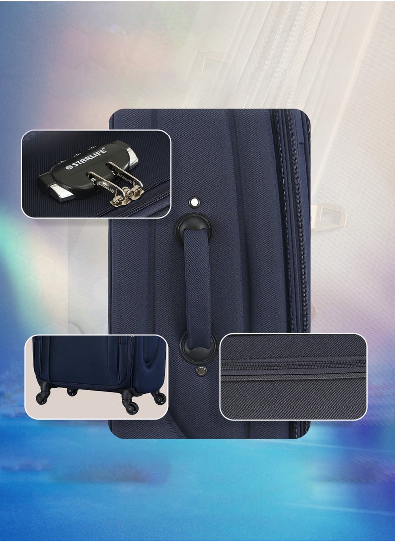 STARLIFE - Set of 3 Light Weight Polyester Trolley Luggage With Number Lock 20,24,28 Inches - Image 1