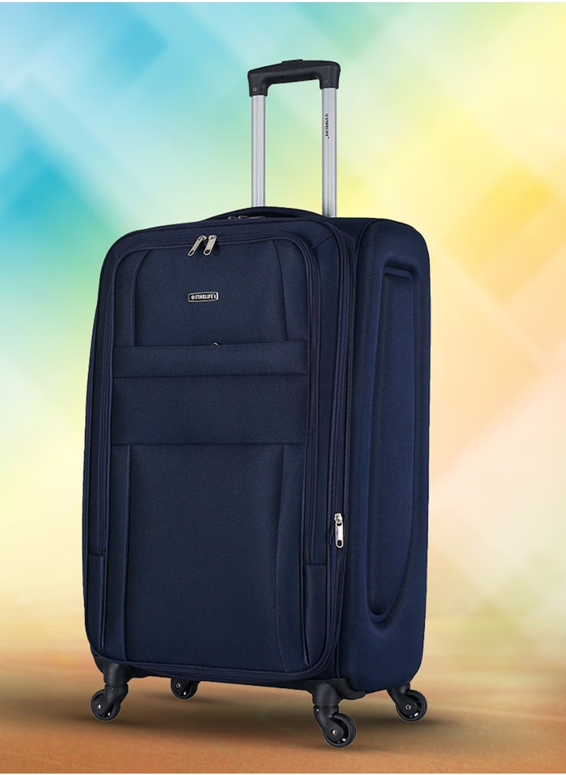 STARLIFE - Set of 3 Light Weight Polyester Trolley Luggage With Number Lock 20,24,28 Inches - Image 1