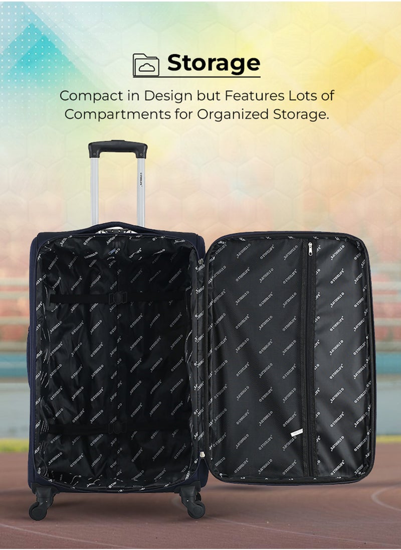 STARLIFE - Set of 3 Light Weight Polyester Trolley Luggage With Number Lock 20,24,28 Inches - Image 1
