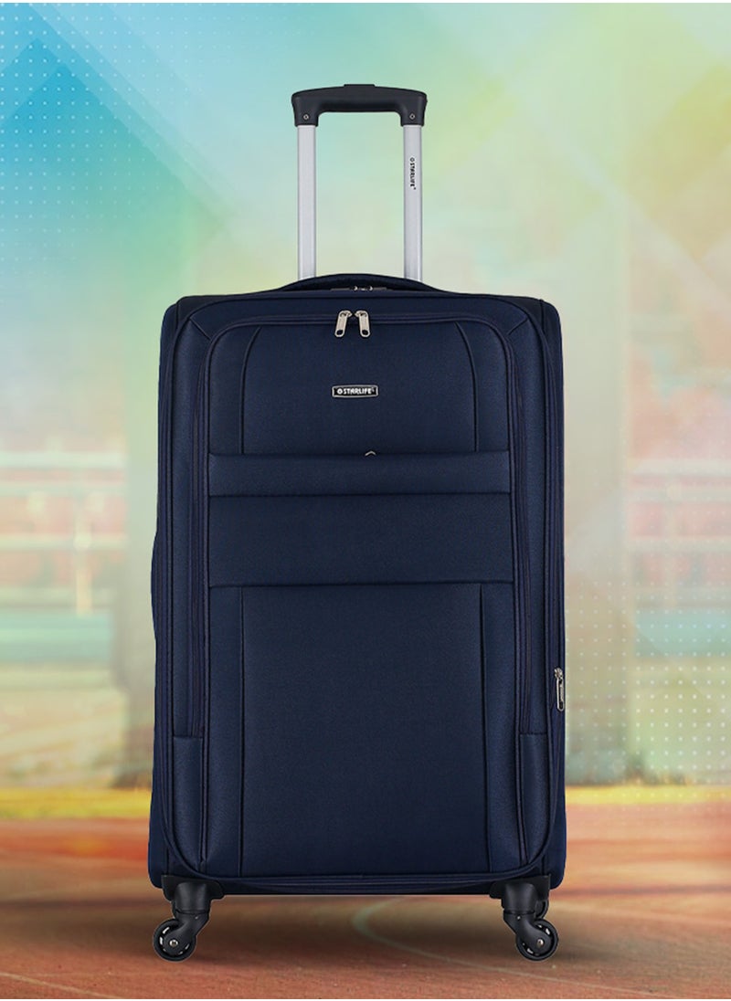 STARLIFE - Set of 3 Light Weight Polyester Trolley Luggage With Number Lock 20,24,28 Inches - Image 1