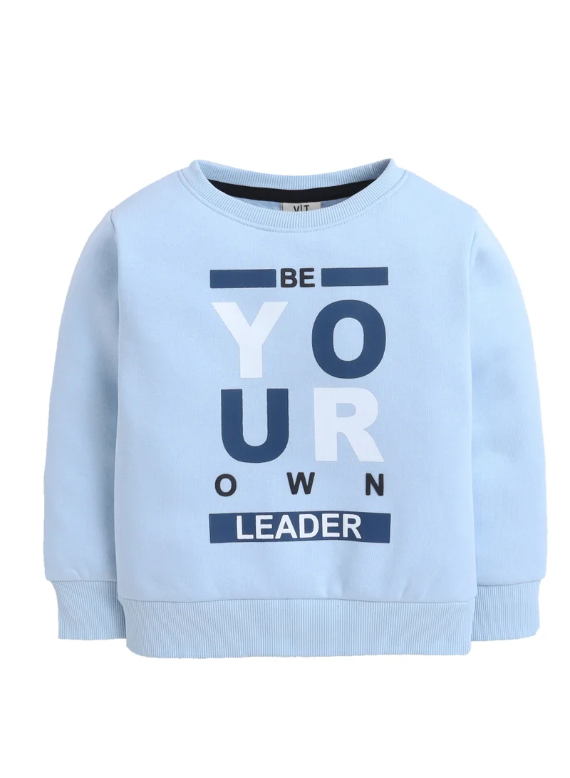 victor and jane Boys' Blue "Be Your Own Leader" Slogan Sweatshirt