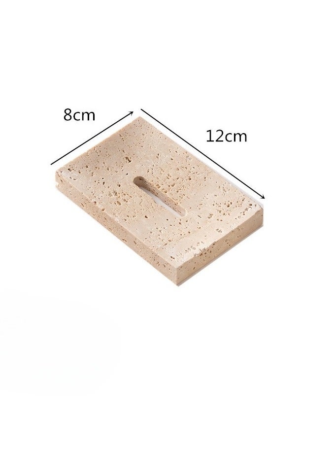 FUKE Natural Cave Stones Soap Dish with Draining Hole Bathroom Organizer Soap Dish - Image 3