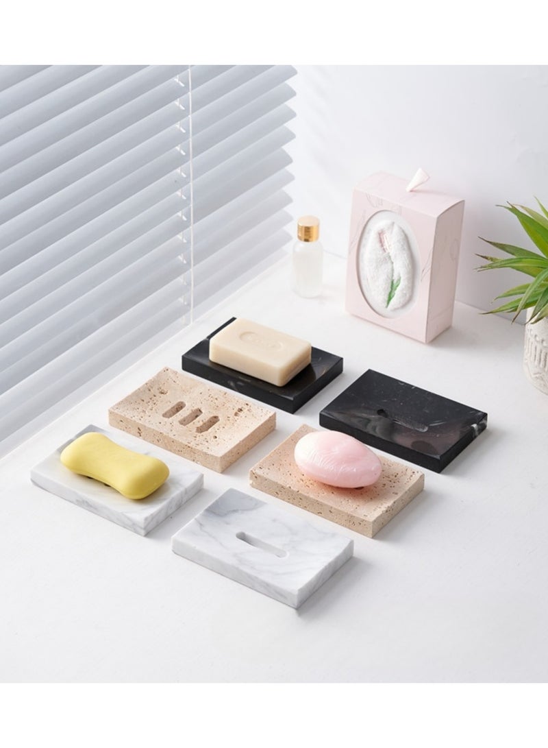 FUKE Natural Cave Stones Soap Dish with Draining Hole Bathroom Organizer Soap Dish - Image 4