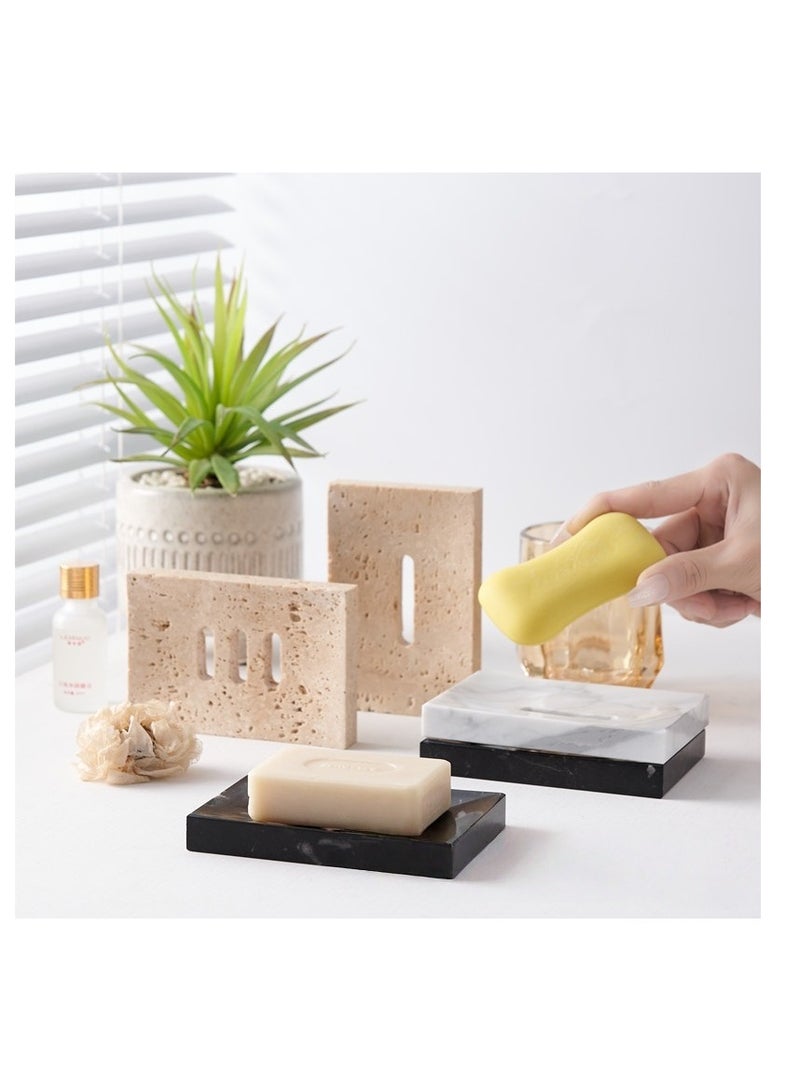 FUKE Natural Cave Stones Soap Dish with Draining Hole Bathroom Organizer Soap Dish - Image 5