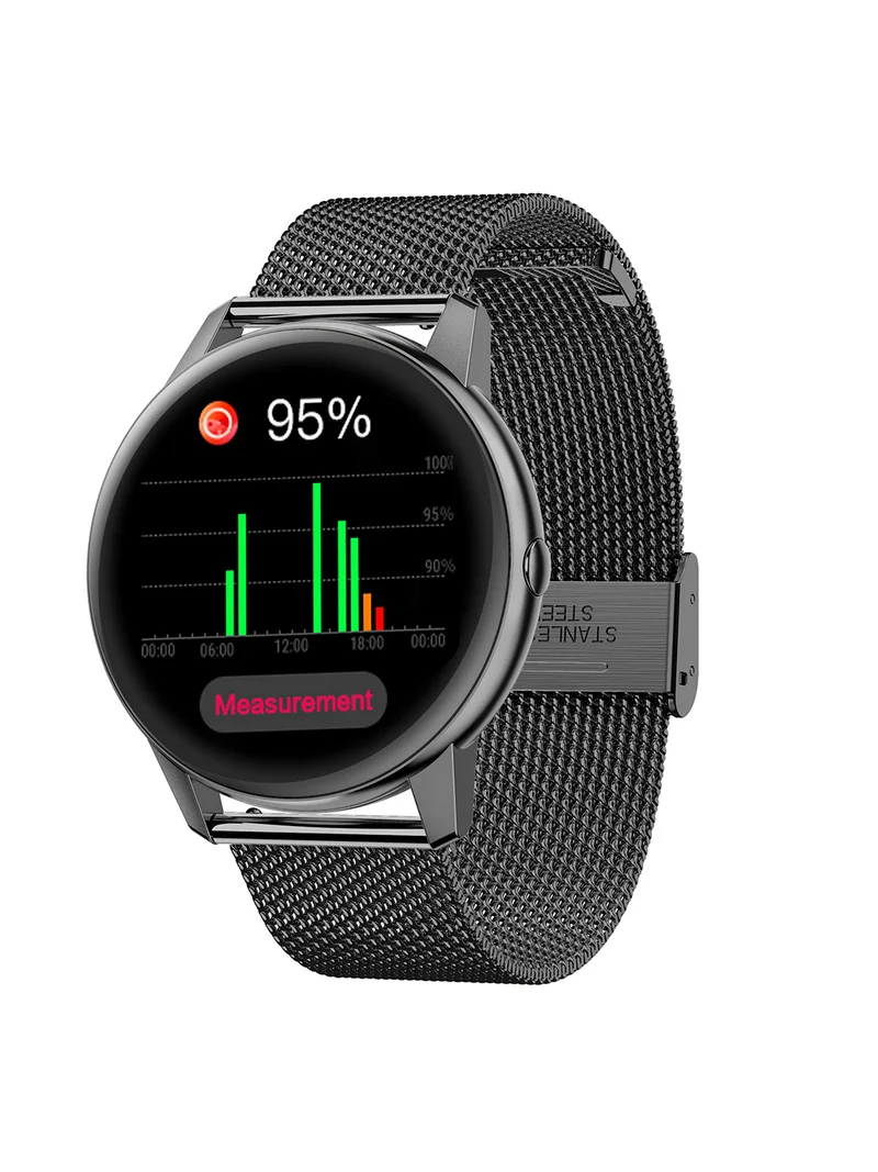 French Connection French Connection Full Round Touch Screen Smartwatch Mesh Band With Extra Black Silicone Strap Bluetooth-Sport Modes-Heart Rate Monitor-Multiple Watch Faces - R3-B Pro