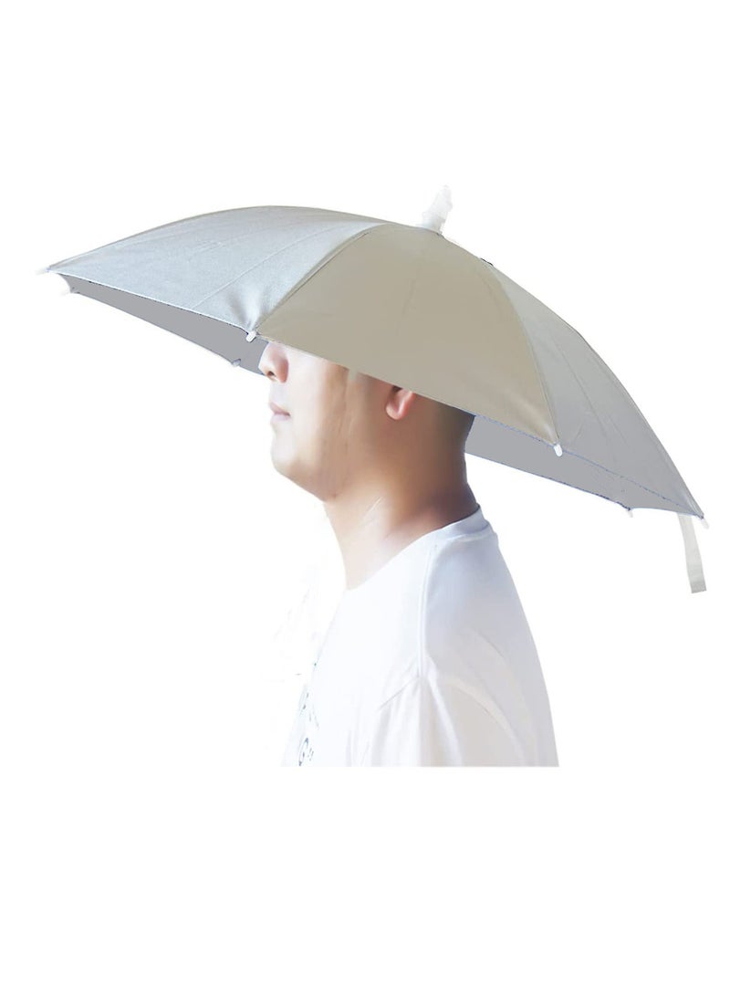 Foldable Nylon Head Umbrella Hat Fishing Camping Headwear For Outdoor Activities And Sunlight UV Protection Hands Free Elastic Waterproof Folding Headband Cap - Image 1