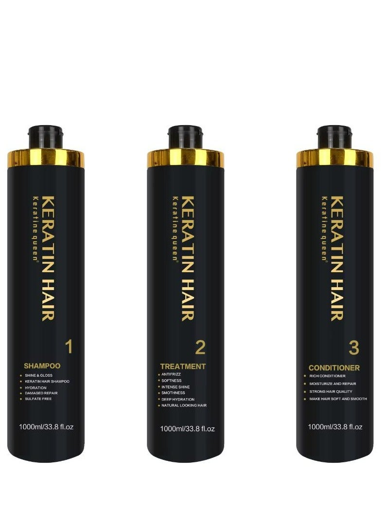 Keratine queen Keratin Hair Ttreatment Set 1000 ml*3 Pcs - Image 1