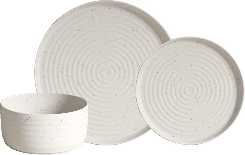 Safdie Stoneware Dinnerware Set Dishes for 4 Plates and Bowls Set Microwave Safe Platos de Cocina Kitchen Plates Cream Ivory - Image 1