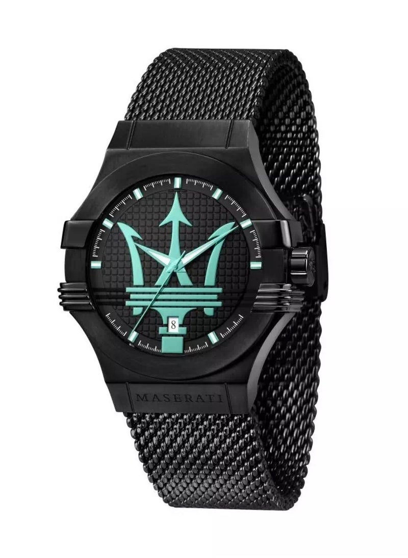 Maserati Aqua Edition Men’s Black Stainless Steel Mesh Strap Watch R8853144002 - 44mm  - Image 1