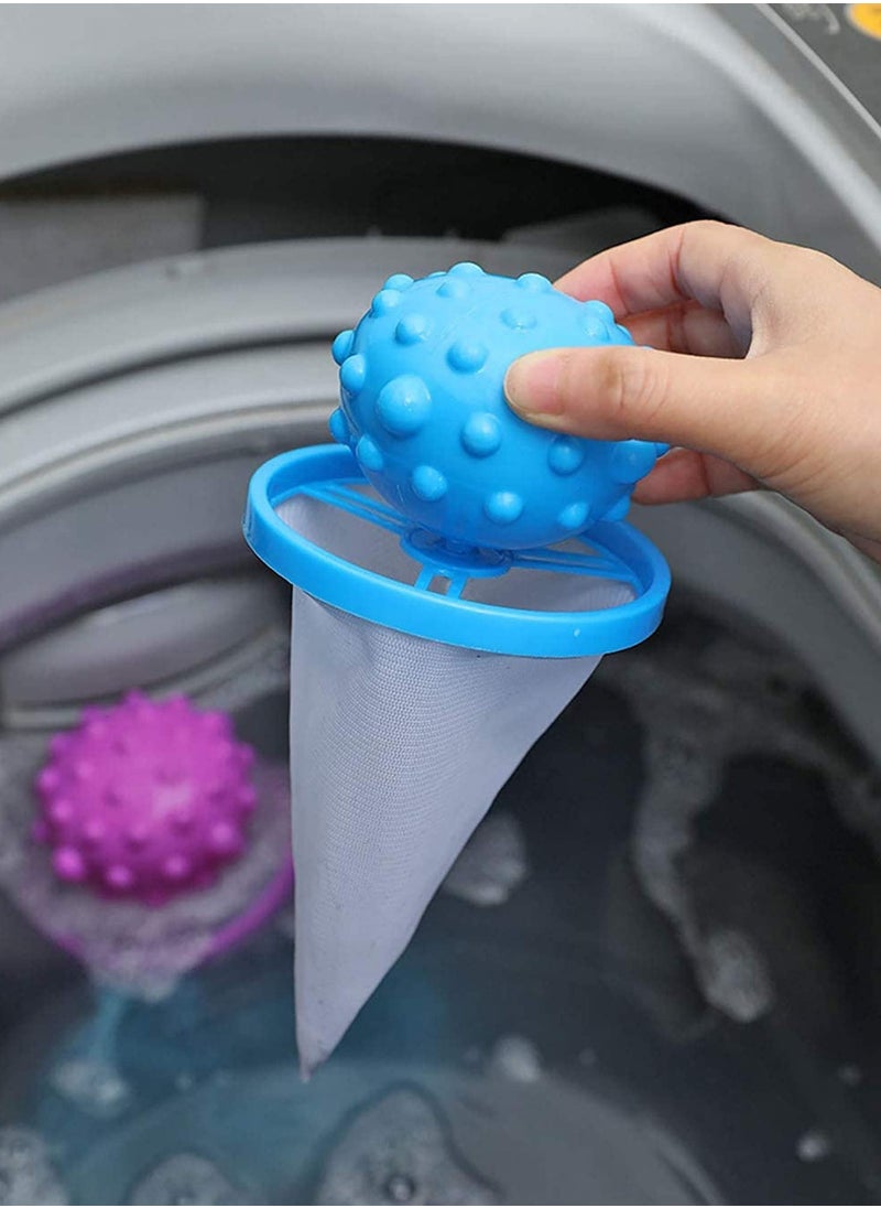 Generic - Reusable Washing Machine Floating Lint Mesh Bag, Floating Pet Hair Lint Mesh Remover, Washing Machine Lint Traps, Hair Filter Net Pouch Washer Hair Catcher for Household Tool 6Pcs - Image 1