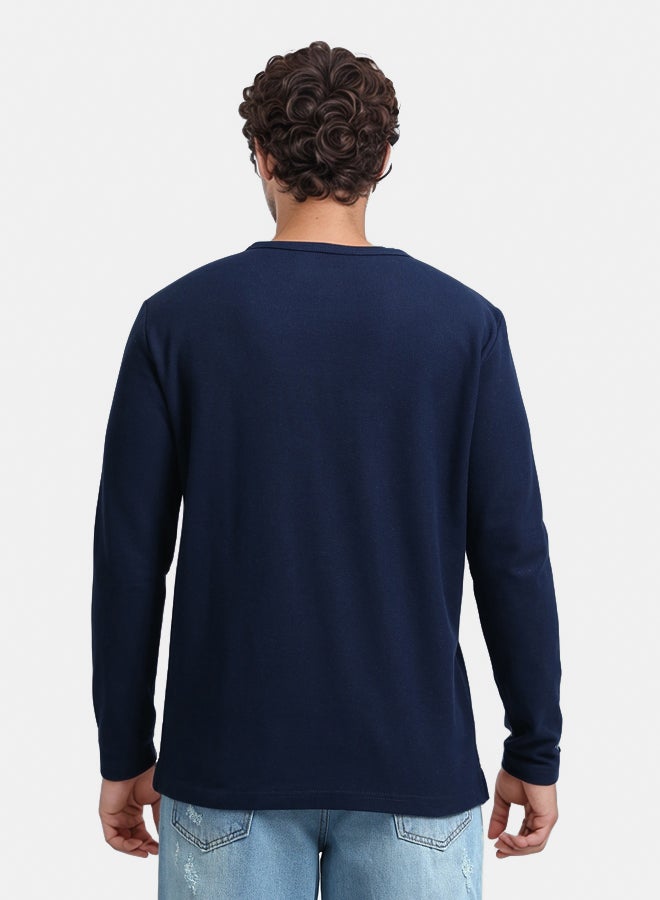 RAVIN Long Sleeves Henley Round Neck Tee - Image 2