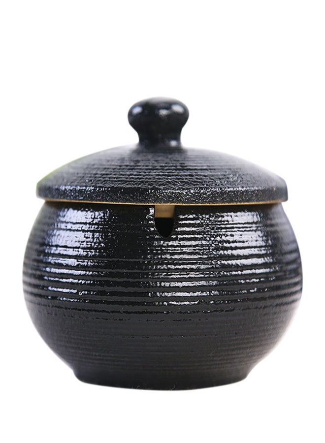 Ceramic Ashtray with Lid and Sink Ash Holder for Smokers Desktop Smoking Ash Tray for Home Office Use & Decoration - Image 2