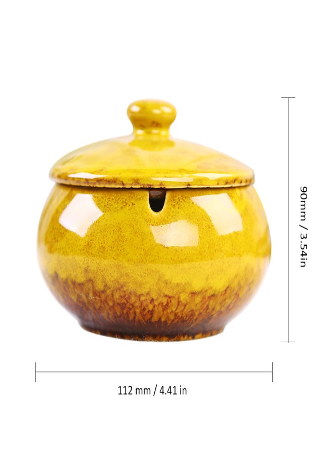 Ceramic Ashtray with Lid and Sink Ash Holder for Smokers Desktop Smoking Ash Tray for Home Office Use & Decoration - Image 3