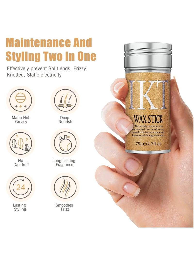 اي كي تي عصا شمع الشعر، قطعتان - عصا ملساء لتصفيف الشعر غير الدهني، عصا دهان للشعر المتطاير، 2.7 أونصة - Image 3