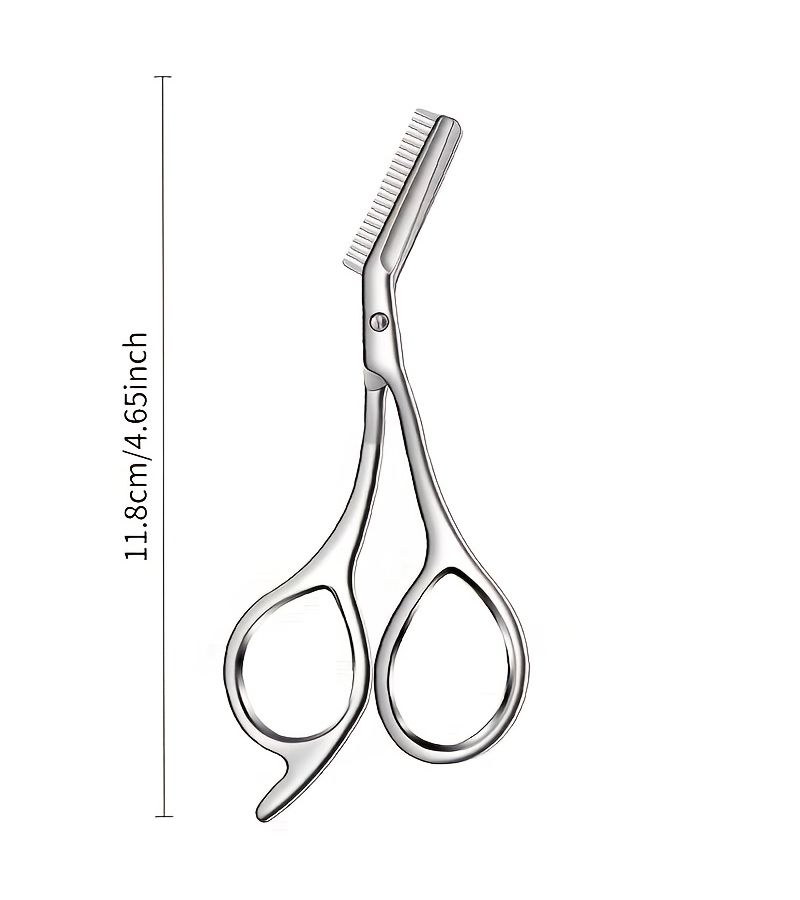 Stainless Steel Specialized Eyebrow Scissors with Comb Ergonomic Design - Image 4