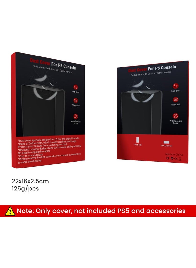 Zorbes - Dust Cover for Sony PS5 Console, Oxford Cloth Dustproof Cover AntiScratch Waterproof Protective Case for Sony Playstation 5 Game Console Cover Sleeve for Ps5 Accessories Digital Edition + Disc Edition - Image 1