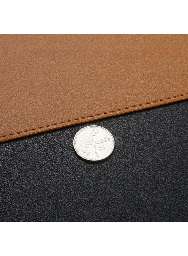 Leather Mouse Pad Oversized Logo Pattern Computer Office Desk Pad Waterproof Solid Color Mouse Pad-Color:100x 50 No Car Line-Pattern:Double-sided Dark Green + Gray - Image 5