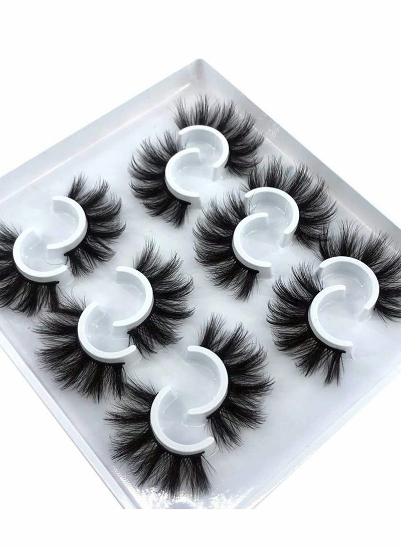 6 Pairs Fluffy 3D Faux Mink False Eyelashes - Long & Thick Volume Multipack for Natural Look - Image 3