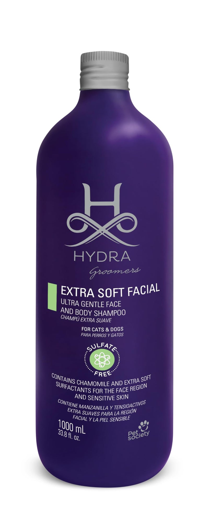 Hydra Groomer's Extra Soft Facial Shampoo, 1L. Gentle and sulfate-Free, it_x0019_s Perfect for Sensitive Skin in Cats and Dogs, Infused with Calming Chamomile - Image 1
