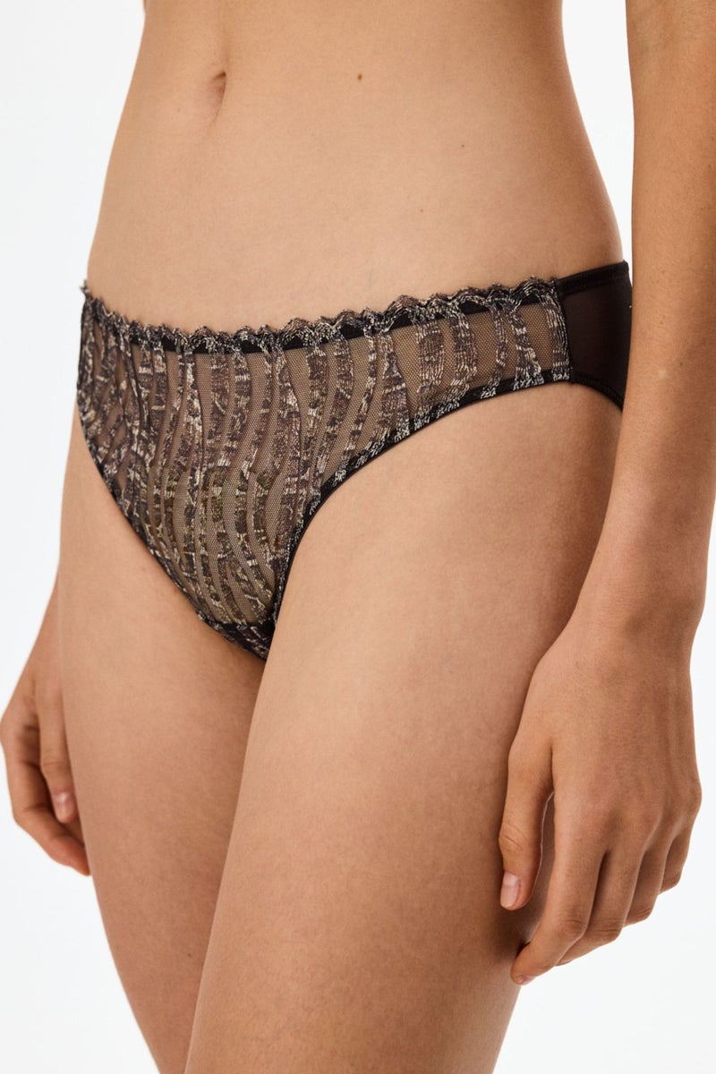 PENTI Broiderie Snake Print Slip Briefs - Image 1