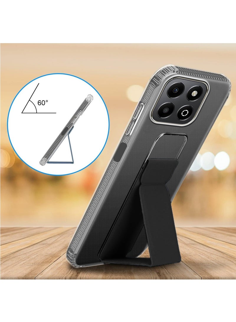 Wtech Honor X7c 4G 2024 TPU Hand Grip Air Pillow Case Cover - Clear/Black - Image 2