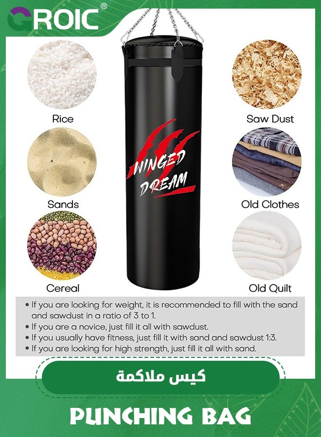 GROIC 1.2m Punching Bag for Adults,Heavy Boxing Bag Set,Punching Bag with Chains,Premium Hanging Boxing Bag,Heavy Chain for Boxing, Martial Arts, MMA - Image 4