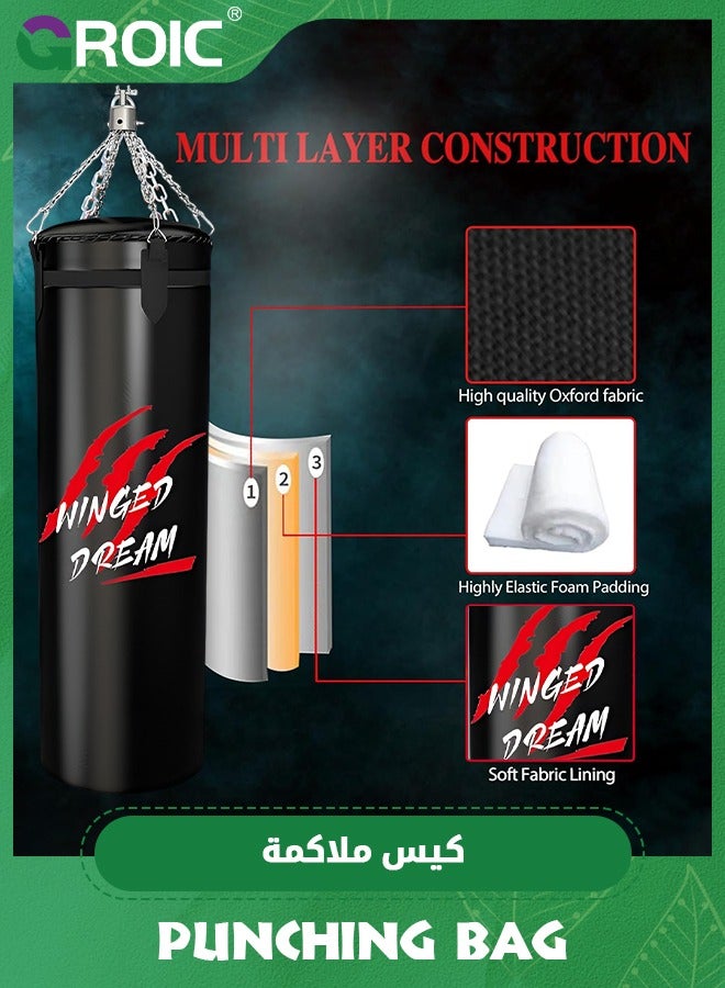 GROIC 1.2m Punching Bag for Adults,Heavy Boxing Bag Set,Punching Bag with Chains,Premium Hanging Boxing Bag,Heavy Chain for Boxing, Martial Arts, MMA - Image 3