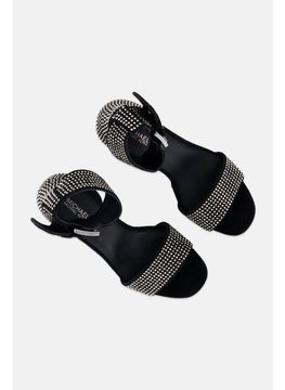 Michael Kors Women Medium Tara Embellished Suede Sandals, Black  - Image 4