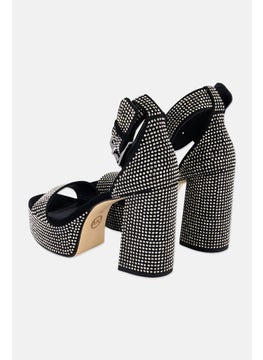 Michael Kors Women Medium Tara Embellished Suede Sandals, Black  - Image 2