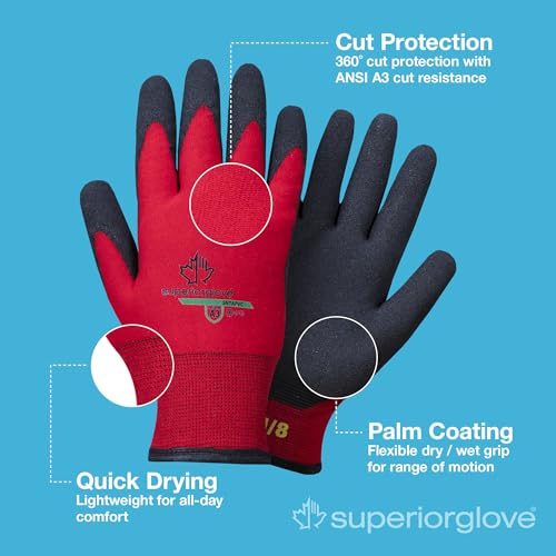 Superior Glove Freezer Fleece-Lined Winter Gloves with Cut Resistance and Flexible Palm Coating for Cold Temperatures – SNTAPVC Large (Pack of 1 Pair) - Image 3