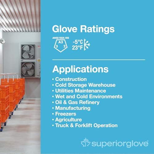 Superior Glove Freezer Fleece-Lined Winter Gloves with Cut Resistance and Flexible Palm Coating for Cold Temperatures – SNTAPVC Large (Pack of 1 Pair) - Image 4