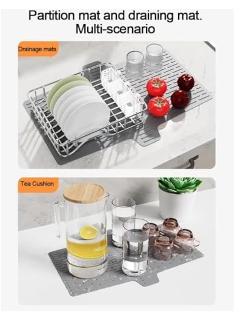 Anti-Slip Silicone Sink Divider Pad – Protecting Sink Partition for Daily Wear  Tear, Convenient for Small Items Placement, Easy to Clean, Durable Kitchen Accessory (Grey) - Image 2