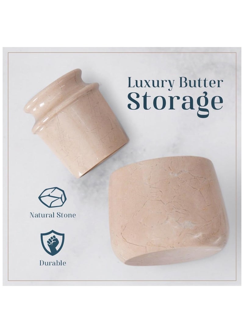 RADICALn Handmade Marble Butter Keeper 4" Verona Butter Dish with Lid – Luxury Kitchen Storage Crock - Image 3