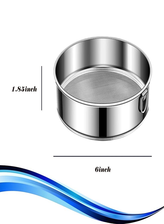 Anphly 60 Mesh Stainless Steel Flour Sieve, Circular Filter Screen, Used For Baking Cakes And Pastries, Diameter 6 Inches - Image 2