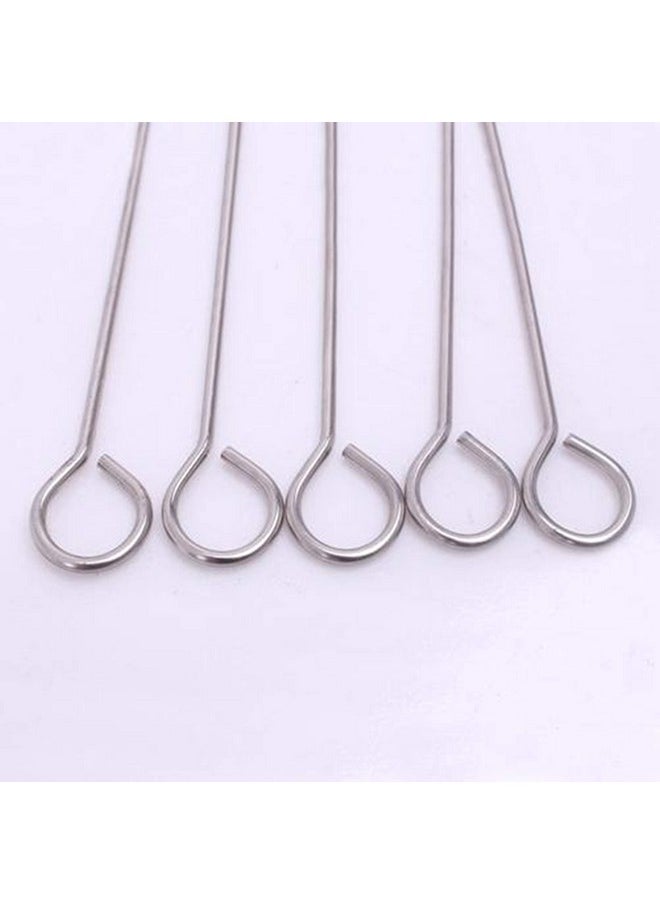 Chinshwehaw Chinshwehaw 12-Inch Long Stainless Steel Skewers BBQ Skewers Barbecue Skewers Barbecue Skewers Poultry Roast Goose Needle Skewers for Barbecue Shish Kebab Kabob Reusable Sticks 12 Pack  - Image 4