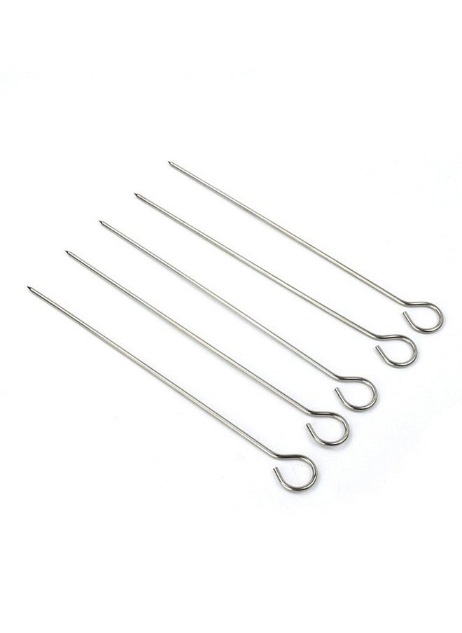 Chinshwehaw Chinshwehaw 12-Inch Long Stainless Steel Skewers BBQ Skewers Barbecue Skewers Barbecue Skewers Poultry Roast Goose Needle Skewers for Barbecue Shish Kebab Kabob Reusable Sticks 12 Pack  - Image 1
