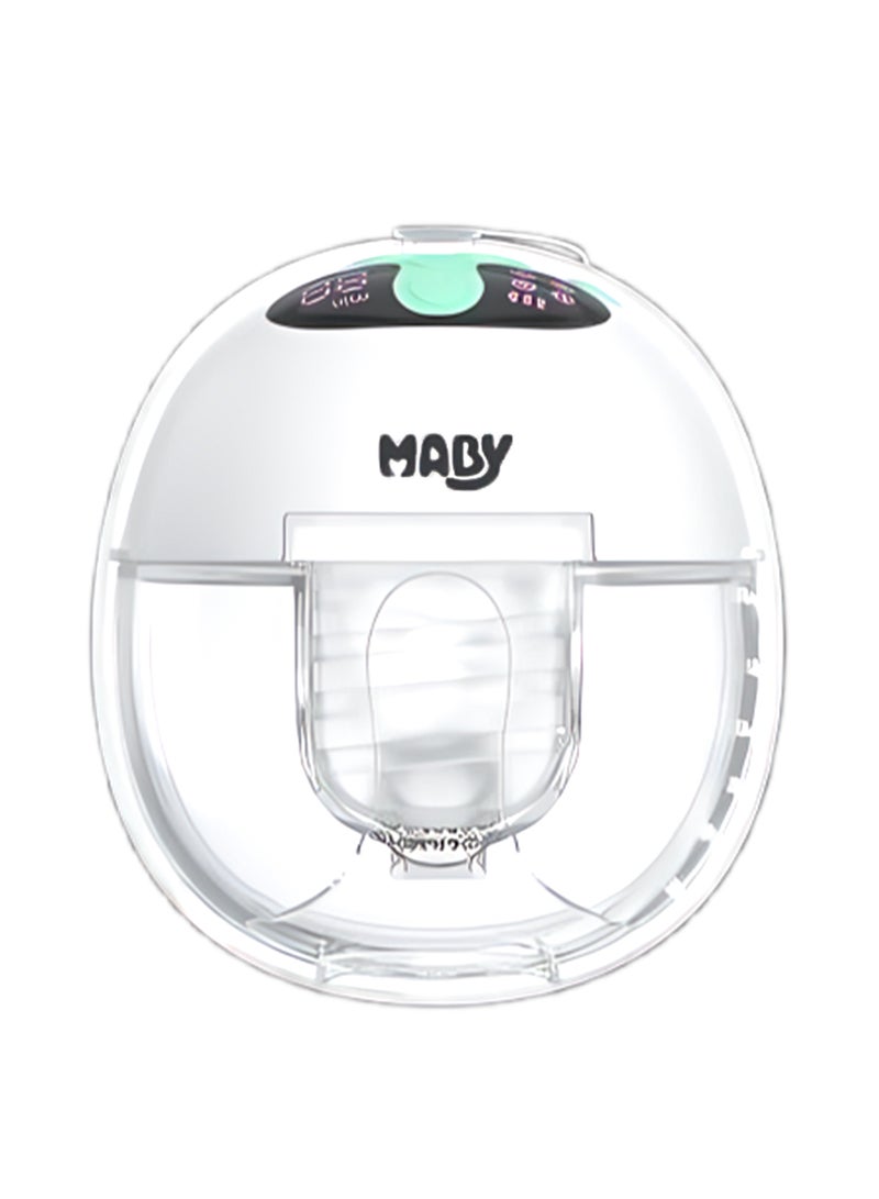 Maby Wearable Electric Breast Pump for Mothers | Hands-Free, Ultra Quiet, USB-C Rechargeable | Built-In Night Light, 9 Suction Levels, Silicone Comfort Shield | Compact & Travel-Friendly | 150ml Capacity (White - Image 5