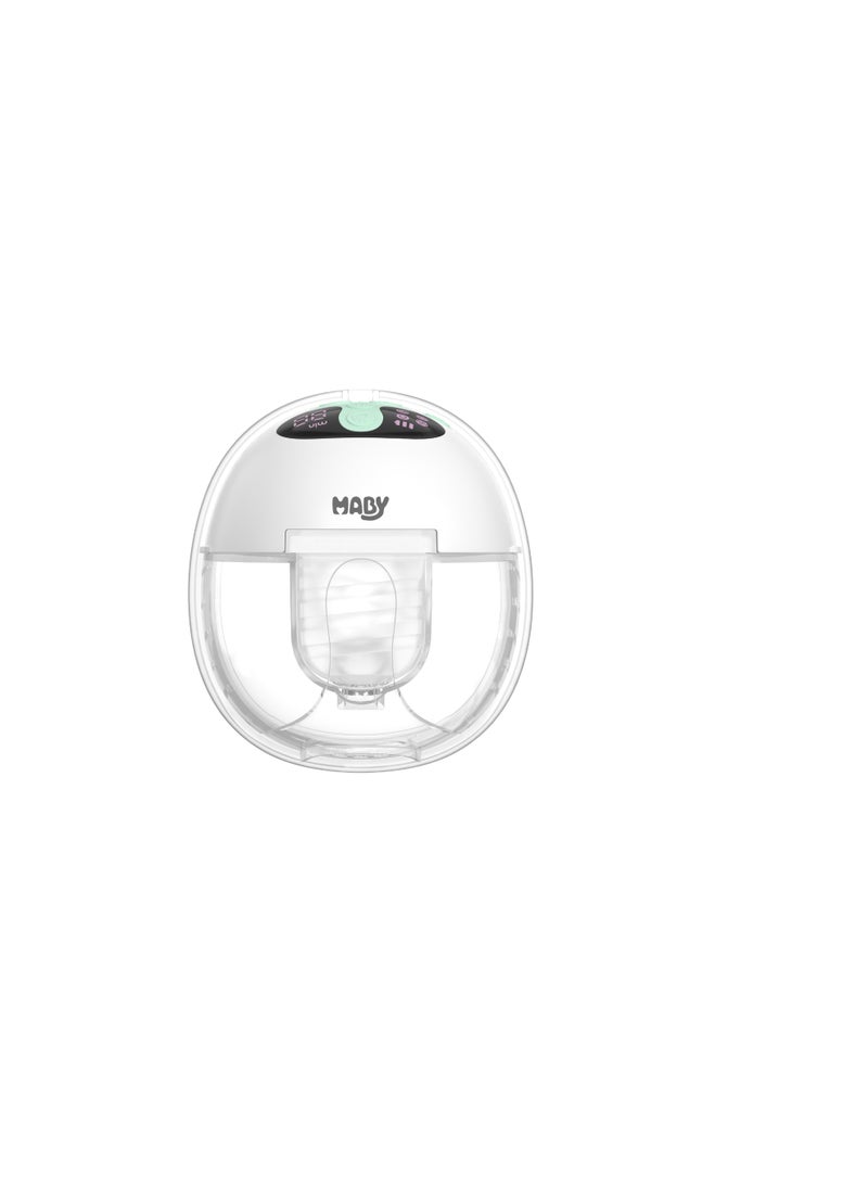 Maby Wearable Electric Breast Pump for Mothers | Hands-Free, Ultra Quiet, USB-C Rechargeable | Built-In Night Light, 9 Suction Levels, Silicone Comfort Shield | Compact & Travel-Friendly | 150ml Capacity (White - Image 3