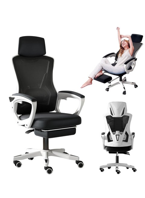Office Chair, Swivel Breathable Mesh Chair, Thickened Seat Cushion, High Back Tilt Function, Gaming Chair for Home and Office