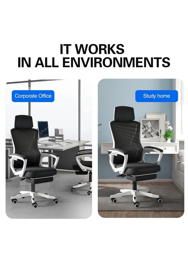 0TO1 TECH - Office Chair, Swivel Breathable Mesh Chair, Thickened Seat Cushion, High Back Tilt Function, Gaming Chair for Home and Office - Image 1