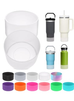 2 Pieces for Boot, Silicone Bottom for Cup Boot, 40oz for Boot 12-24oz for Tumbler Accessories for Stanley Cup Accessories, Avoid Scratches Noise (Clear)