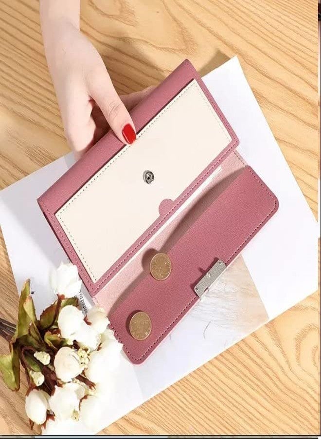 Vroxy PU Leather Tri-Fold Large Zipper Wallet Daily Use Hand Purse Document Phone, id/Case/Coin, Storage Woman Travel Purse (1Pcs) - Image 4