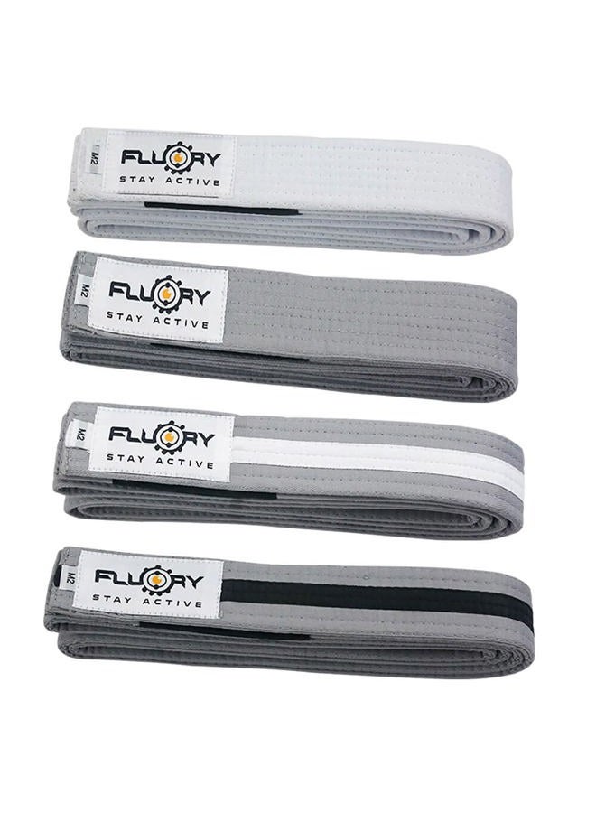 FLUORY BJJ Kids Belt, Brazilian Jiu Jitsu Belts Made of 100% Cotton, Grey, M1 - Image 1